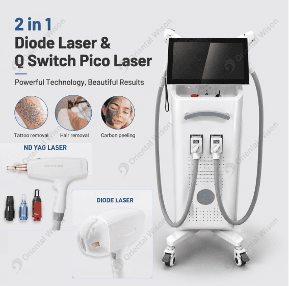 Laser de diodo 2 em 1 e laser pico Q Switch