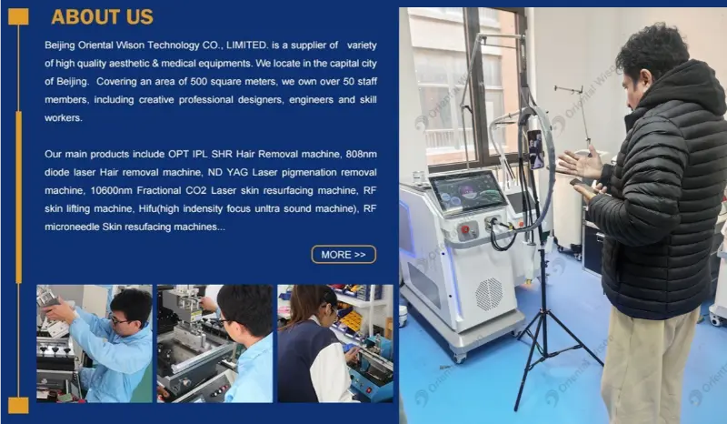 Bem-vindo! Cliente visita nossa fábrica, teste Alexandrite Laser