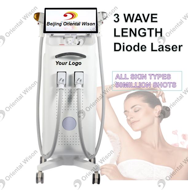 Beijing Oriental Wison 2000W Android 755 808 1064nm Diodo Laser TEC Refrigeração Melhor Laser de Remoção de Cabelo